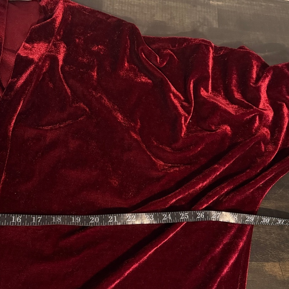 Lucky Fit Boutique Red Velvet Kimono Topper One Size Fits Most Holiday View 4